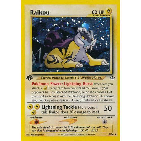 Raikou - 13/64 - Holo 1st Edition MP