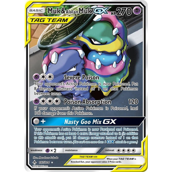 Muk & Alolan Muk GX #197 Pokemon Unbroken Bonds