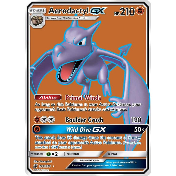 Aerodactyl GX #224 Pokemon Unified Minds