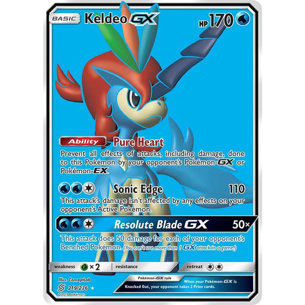 Keldeo GX #219 Pokemon Unified Minds