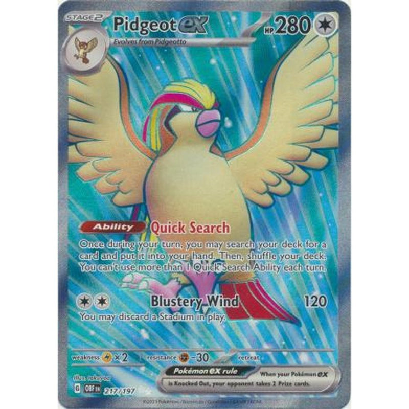 Pidgeot ex - 217/197 - Full Art Secret Rare