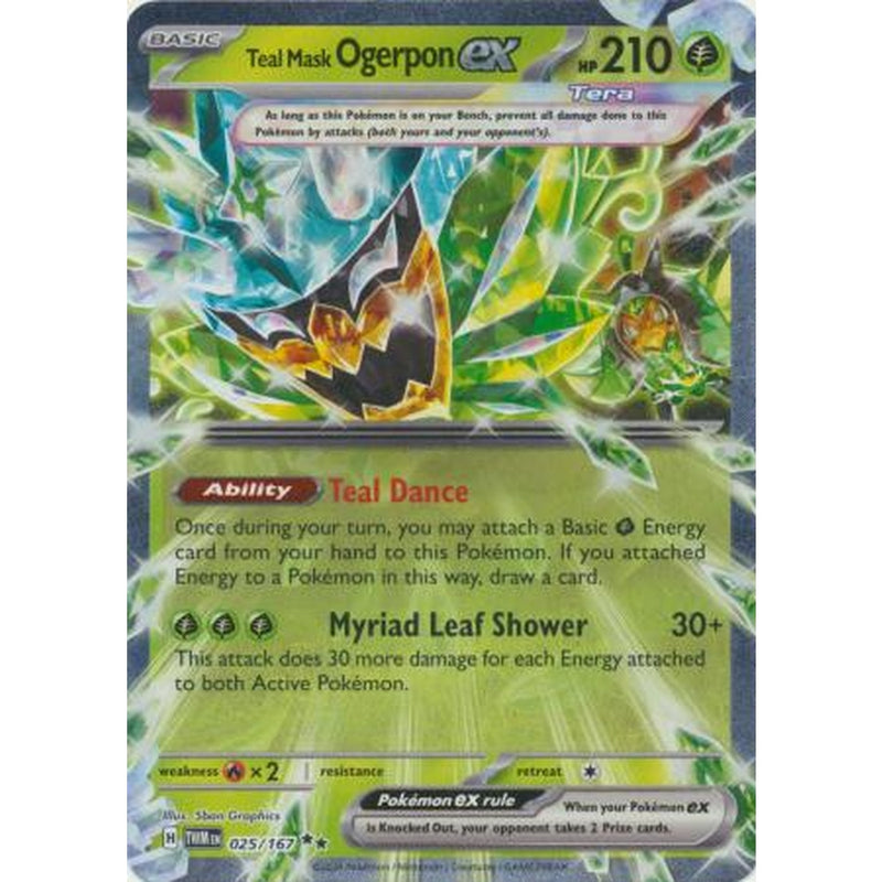 Teal Mask Ogerpon ex - 025/167 - Ultra Rare