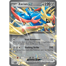 Zacian ex 198 SVP Promo card with silver border and holographic finish