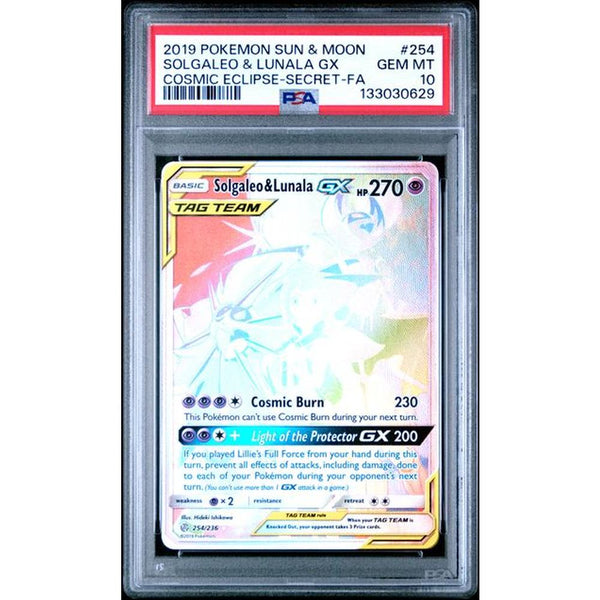 2019 POKEMON SUN & MOON COSMIC ECLIPSE #254 SOLGALEO & LUNALA GX
