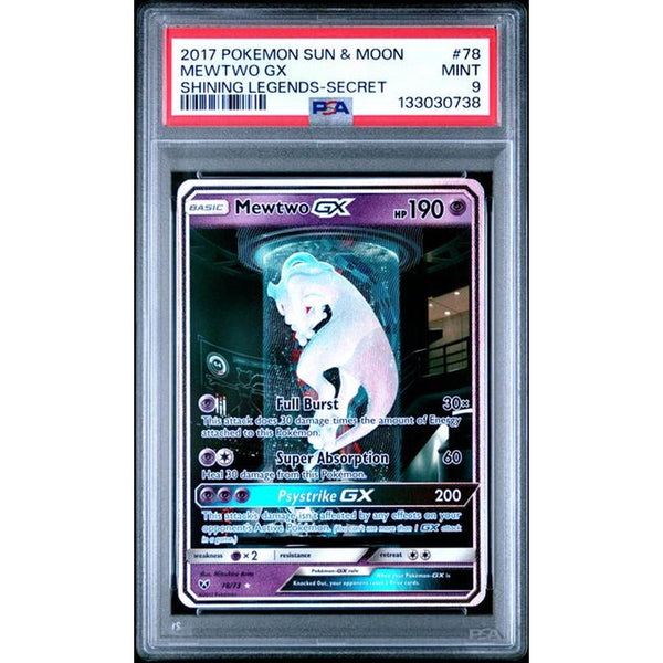 2017 POKEMON SUN & MOON SHINING LEGENDS #78 MEWTWO GX | PSA 9 |