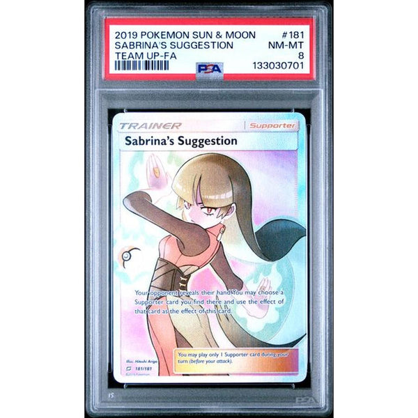 2019 POKEMON SUN & MOON TEAM UP #181 SABRINA'S SUGGESTION | PSA 8 |