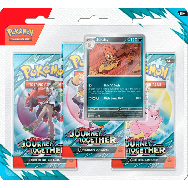 Pokemon Journey Together 3 Pack Blister Scrafty