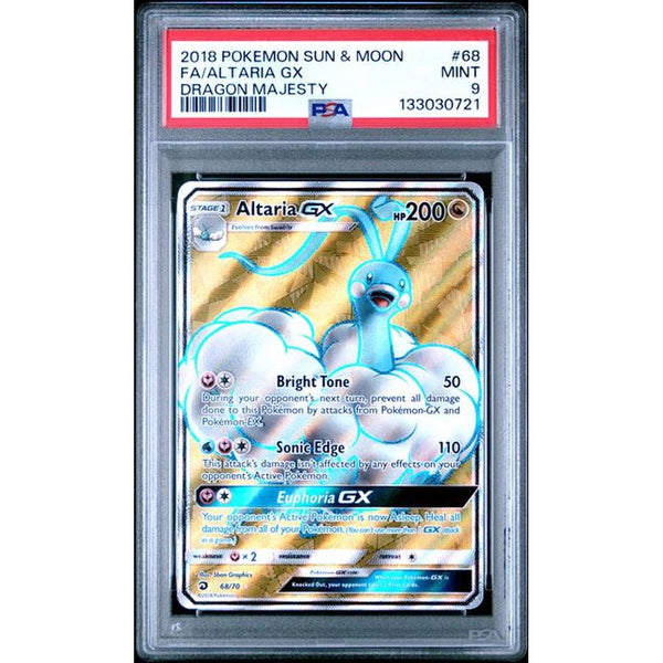 2018 POKEMON SUN & MOON DRAGON MAJESTY #68 FA/ALTARIA GX | PSA 9 |