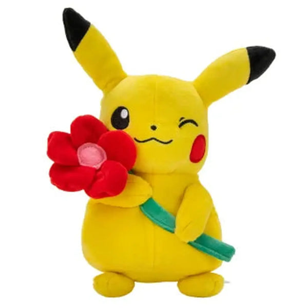 Pokemon 20 cm Plush - Pikachu med Blomst