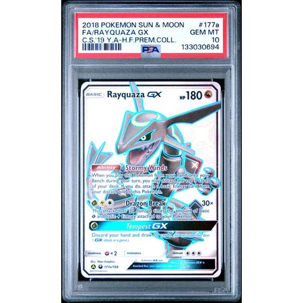 2018 POKEMON SUN & MOON CELESTIAL STORM #177a FA/RAYQUAZA GX | PSA 10 |