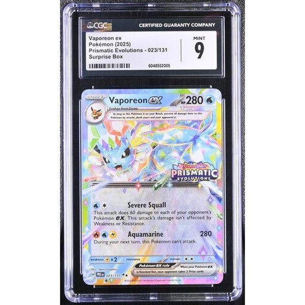 2025 Vaporeon ex - Prismatic Surprise Box | CGC 9 |