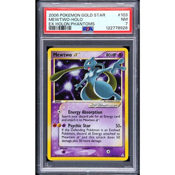 2006 POKEMON EX HOLON PHANTOMS #103 MEWTWO-HOLO EX | PSA 7 |