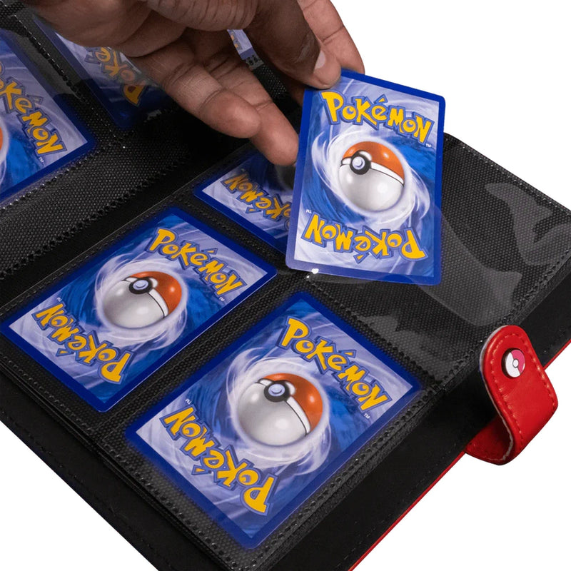 Premium Red 4-Pocket Snap Binder for Pokemon