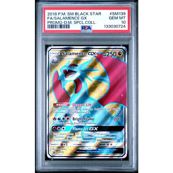 2018 POKEMON SM BLACK STAR PROMO #SM139 FA/SALAMENCE GX | PSA 10 |
