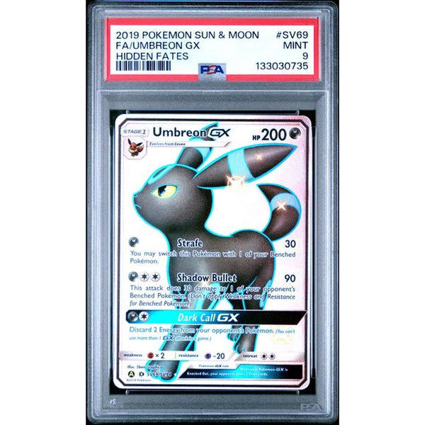 2019 POKEMON SUN & MOON HIDDEN FATES #SV69 FA/UMBREON GX | PSA 9 |