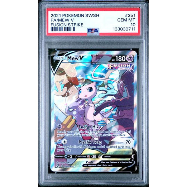 2021 POKEMON SWORD & SHIELD FUSION STRIKE #251 FA/MEW V | PSA 10 |