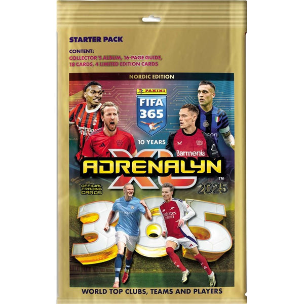 Panini FIFA 365 Adrenalyn XL 2025 Startpakke med perm og fotballkort