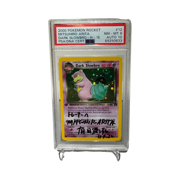 2000 Pokemon 1st Edition Dark Slowbro Mitsuhiro Arita Sign | PSA 8 - AUTO 10 |