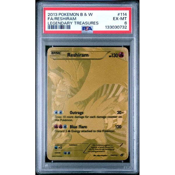 2013 POKEMON BLACK & WHITE LEGENDARY TREASURES #114 FA/RESHIRAM | PSA 6 |