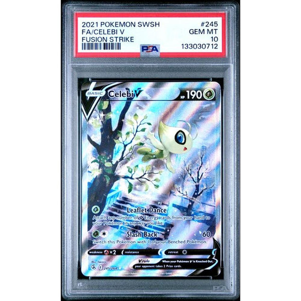 2021 POKEMON SWORD & SHIELD FUSION STRIKE #245 FA/CELEBI V | PSA 10 |