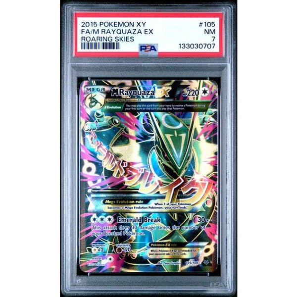 2015 POKEMON XY ROARING SKIES #105 FA/M RAYQUAZA EX | PSA 7 |