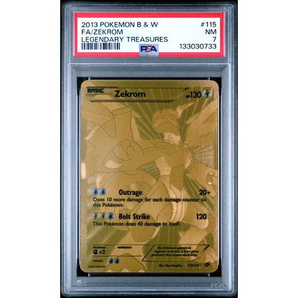 2013 POKEMON BLACK & WHITE LEGENDARY TREASURES #115 FA/ZEKROM | PSA 7 |