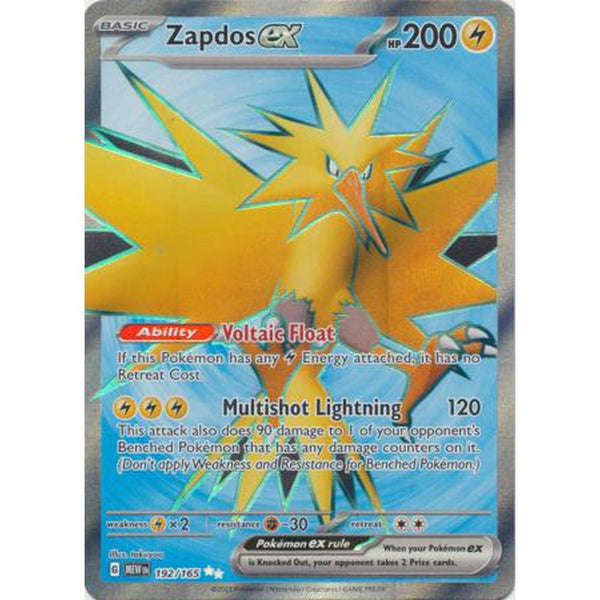 Zapdos ex - 192/165 - Full Art Secret Rare