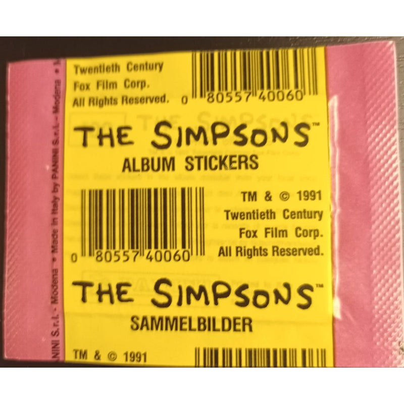 The Simpsons Panini Stickers fra år 1991