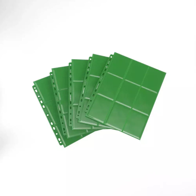 Gamegenic - 18 Pocket Album Pages Side-Loading Green 10stk