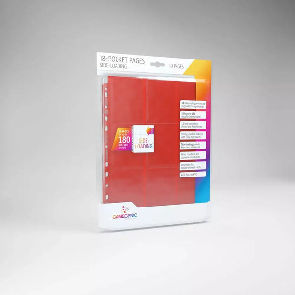 Gamegenic - 18 Pocket Album Pages Side-Loading Red 10stk