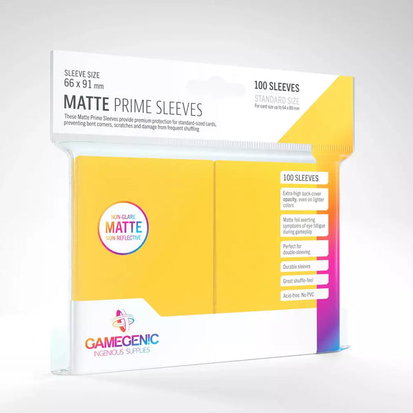 Gamegenic - Matte Prime Sleeves x100 Gul