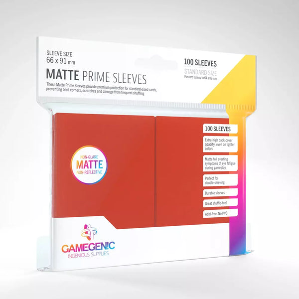 Gamegenic - Matte Prime Sleeves x100 Rød