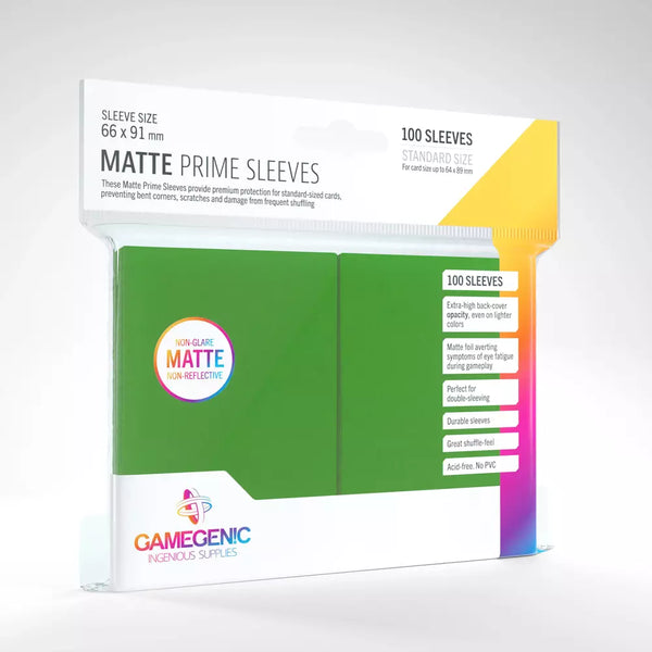 Gamegenic - Matte Prime Sleeves x100 Grønn