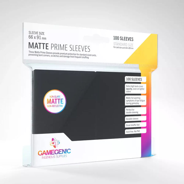 Gamegenic - Matte Prime Sleeves x100 Svart
