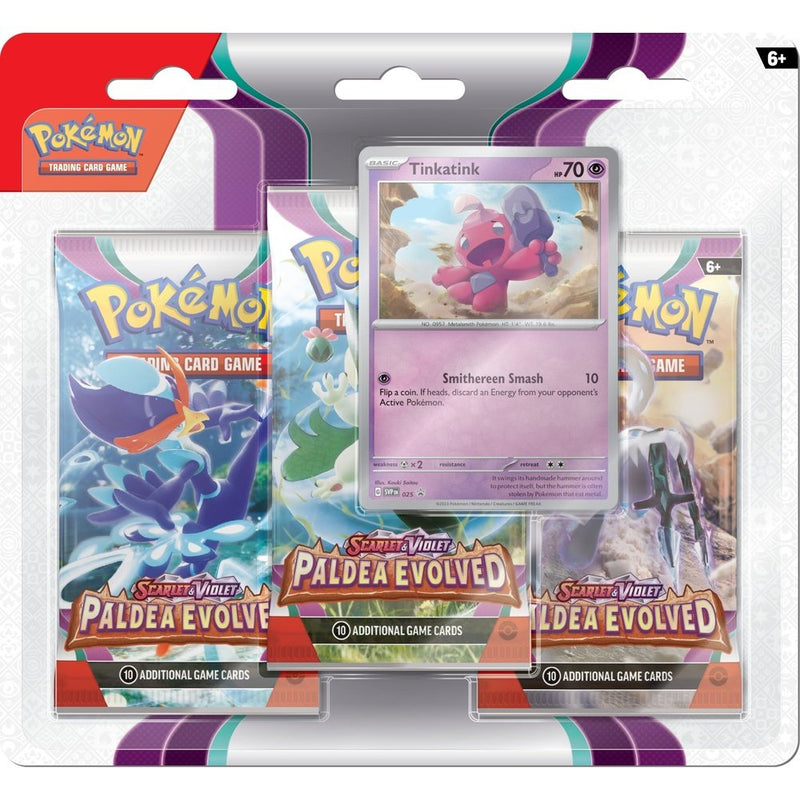 Pokemon - Paldea Evolved 3-Pack Blister Tinkatink