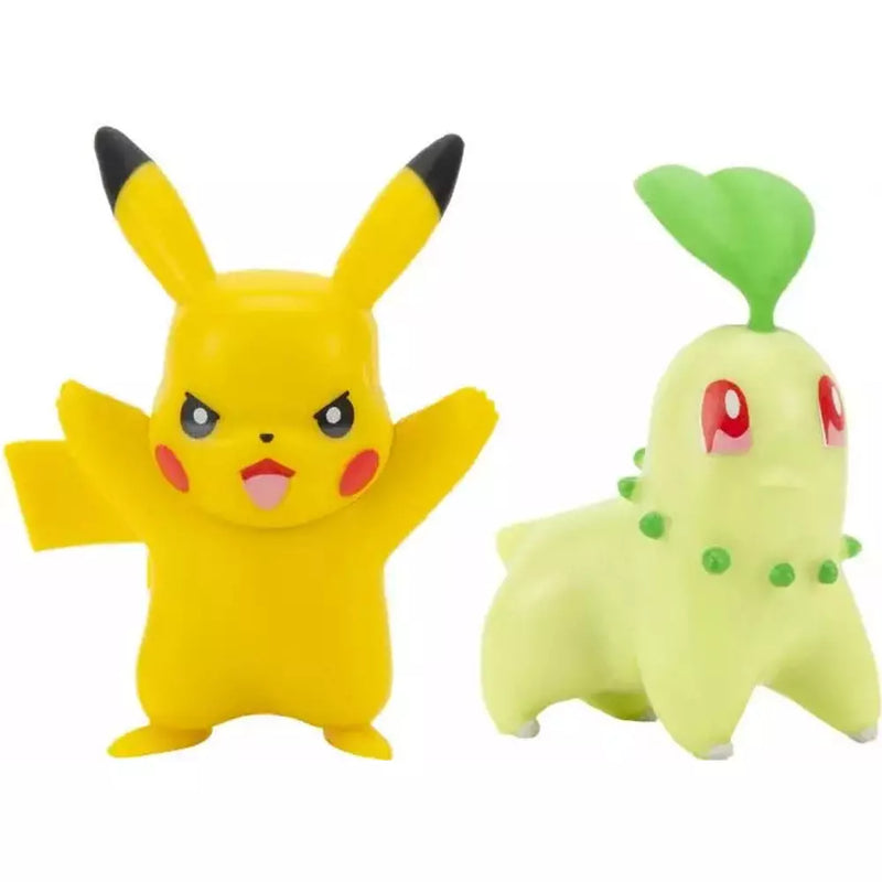 Pokemon Battle Figur 2-pack 5 cm- Chikorita og Pikachu